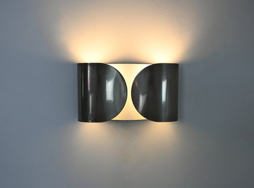 Chrome Foglio wall lamp by Tobia & Afra Scarpa for Flos, 1960s