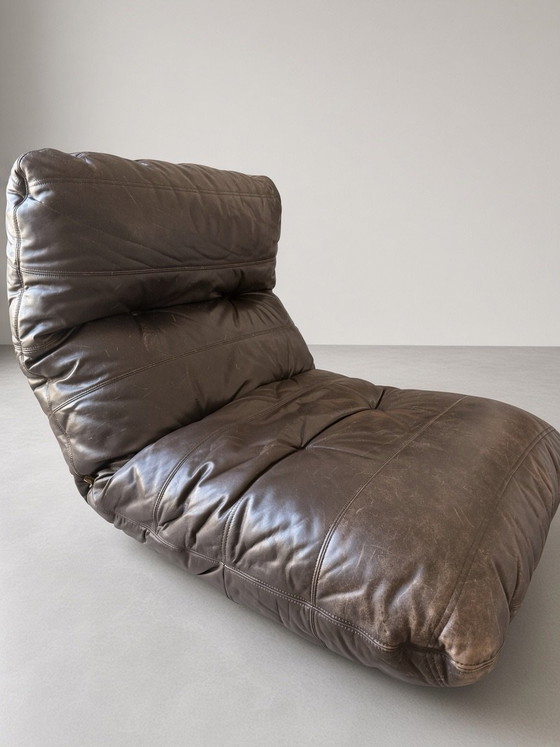 Sessel Ligne Roset Marsala braunes Leder, Plexiglas (Foto 3 von 6)