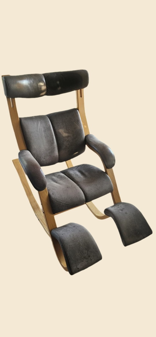 Stokke Gravitty in pelle grigia