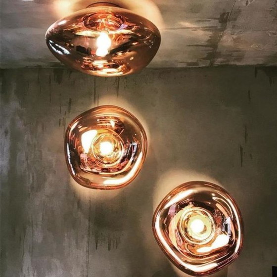 Image 1 of 1x lampada da soffitto Tom Dixon Melt con paralume in superficie dorata