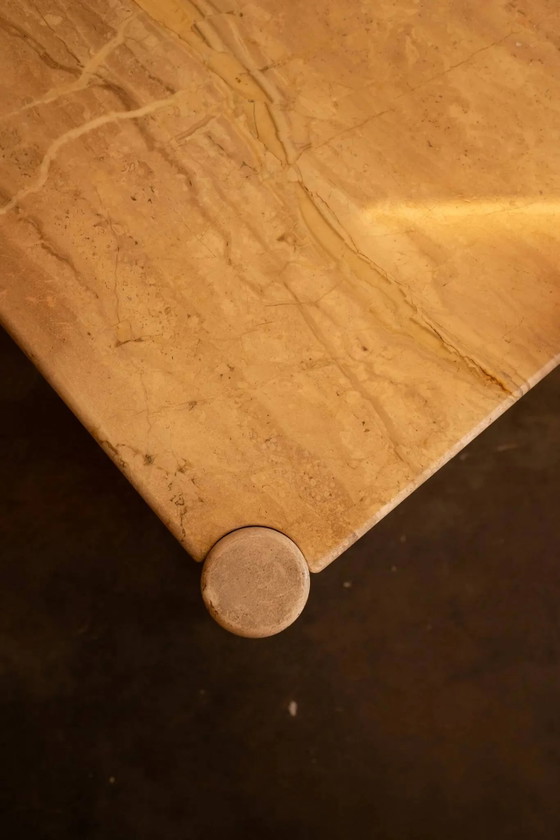 Vintage Italian coffee table in travertine - 1980s (photo 3 of 11)