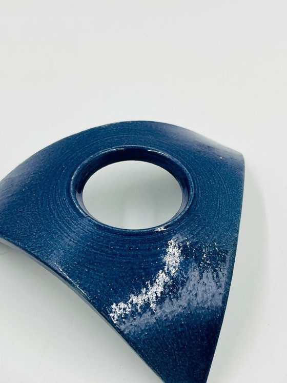 Image 1 of Set di 4 portauova in ceramica blu di design, marca Malice.