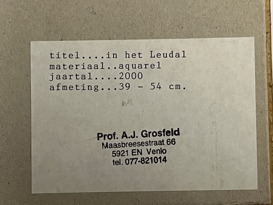 «Original Watercolor Albert Grosfeld (2000) – In Het Leudal – Signed – Framed» – Paintings & Drawings, Glass (photo 4 of 9)