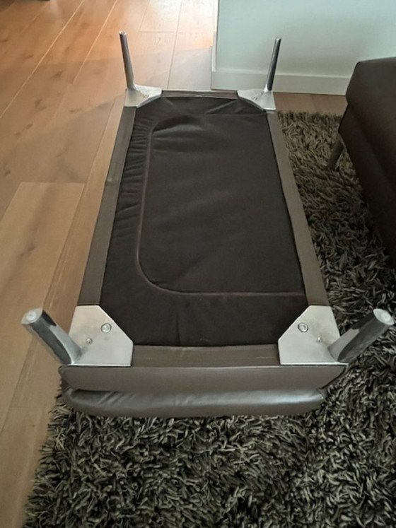 Image 1 of In vendita: 2 pouf sottili in pelle 95x55 cm bronzo (come nuovi)