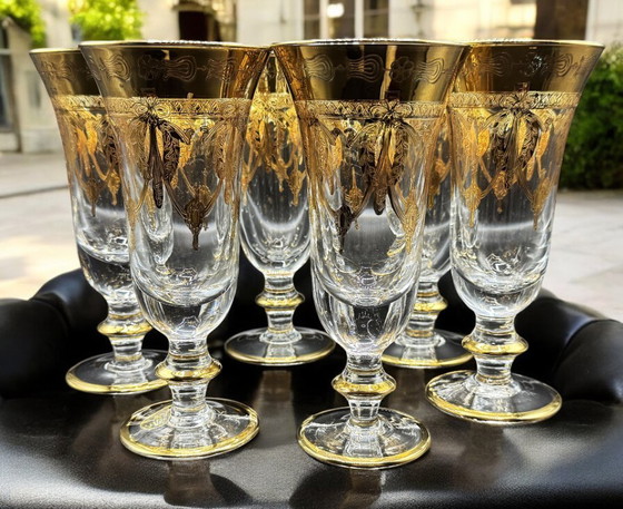 Image 1 of SC Line Art Glassware – Set of 6 crystal glasses decorated in 24k gold 