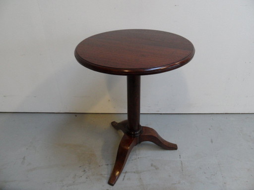 Vintage Ronde Mahonie Bijzet Tafel