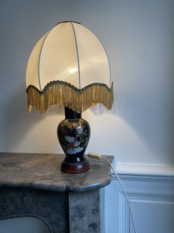 Image 1 of Lampe à Poser Vintage en Céramique Noire