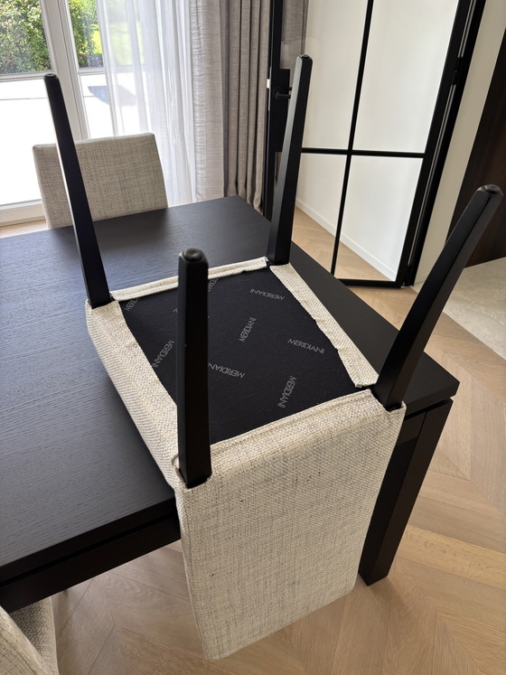 Image 1 of Meridiani dining table + 6 chairs – black oak – Italian design
