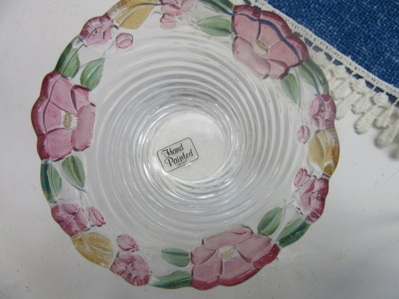 Image 1 of Ensemble de 6 petits bols japonais peints à la main, style soga, motif floral Mid-Century Modern.