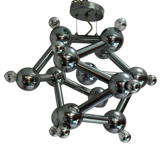 Image 1 of Paul de Haan for Jolina Lighting - Chromed pendant - Model name: Kolja’s Favorite - Dutch design - Sputnik or atom shaped design