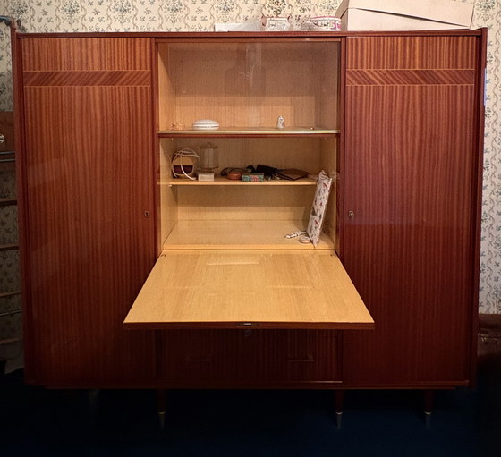Image 1 of Vintage secretair bureau, jaren 50/60, in reconstructiestijl.