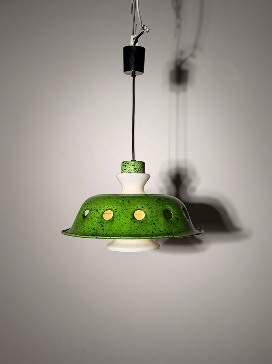 Vintage groene emaille hanglamp – Hanglampen (photo 5 of 5)