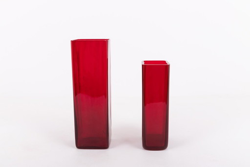 Pair of Scandinavian design vases from Monica Bratt for Reijmyre, Sweden 1960’s