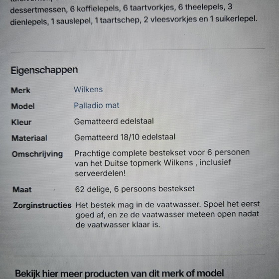 Wilkens Palladio Besteckkassette 6 Personen 62-teilig, Besteckkassetten, Rostfreier Stahl, Silber (Foto 8 von 10)