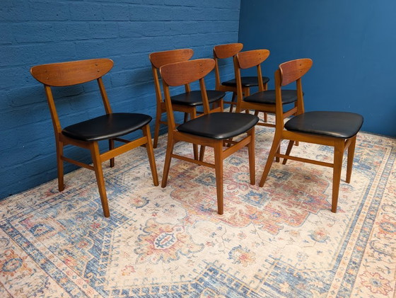 Image 1 of 6 sedie vintage di design danese, Farstrup Møbler, anni '60