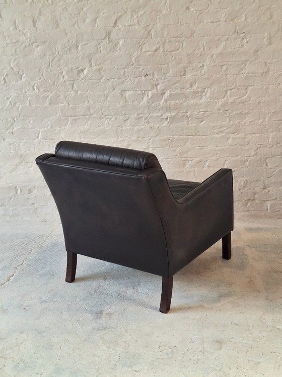 Danish Mid-Century Dark Brown Leather Lounge Chair, 1960s – Armchairs (photo 7 of 8)