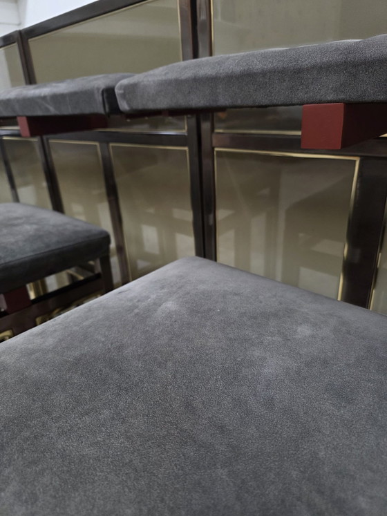 Belgo Chrom bar + mirror 70/80s Hollywood Regency, Belgochrom, Liquor cabinets, Brass, Aluminium, Beige (photo 6 of 8)