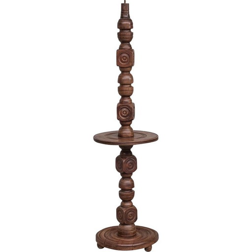 Eikenhouten vloerlamp uit de Mid Century, Frankrijk 1940