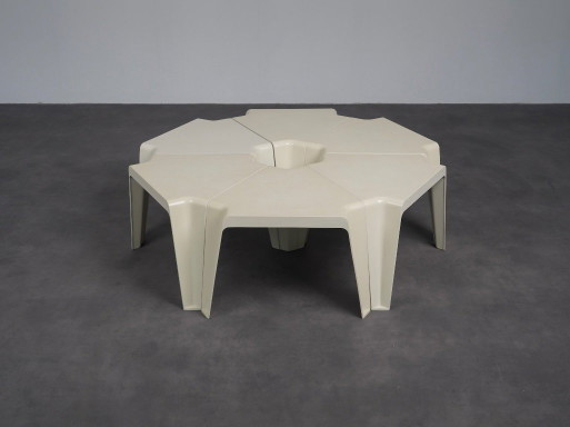 6-teiliger Satz modularer Tische von Helmut Bätzner für Bofinger, Deutschland, 1970er Jahre – bijzettafels, Plastic