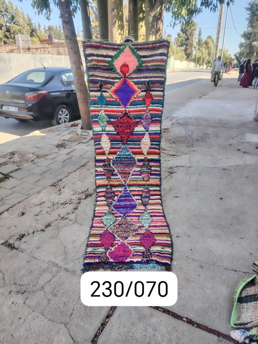 Handgeknoopt Berber kleed wol 230x70cm