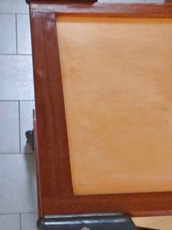 Image 1 of Vintage 1950s Rolling Bar Cart, Mahogany & Varnished Wood, 50s Rockabilly