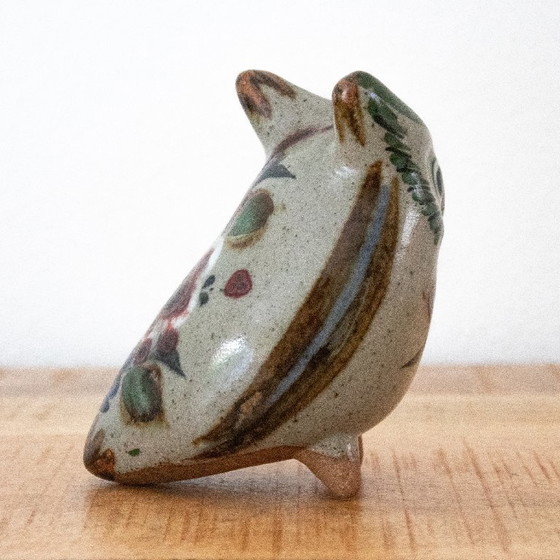 Image 1 of Figurine de hibou en céramique Tonala : Art populaire mexicain vintage