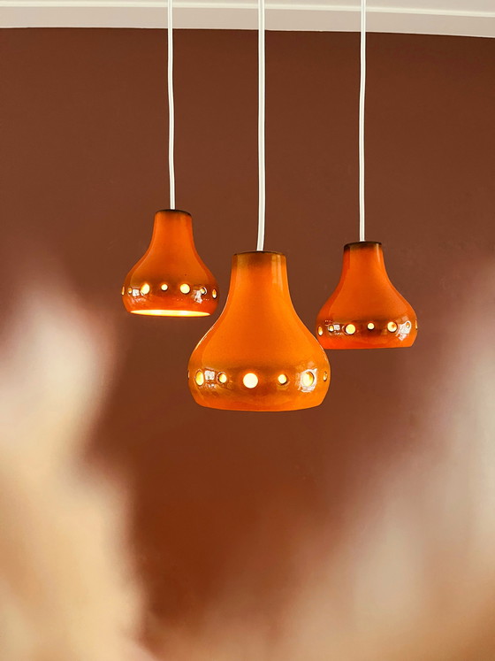 Image 1 of Uniek! Oranje Keramieken Cascade Hanglamp