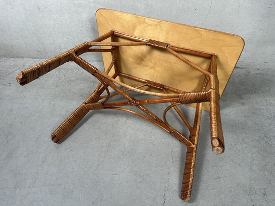 Image 1 of Vintage rattan table - boho