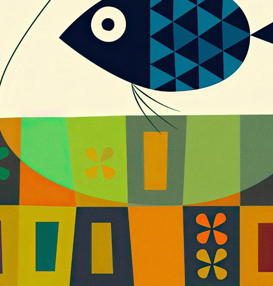 Image 1 of Almanaque febbraio 1960, del disegnatore portoghese Sebastião Rodrigues - Poster 50×70 cm