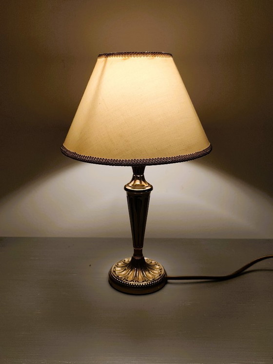 Antique Bronze Table Lamp – Textile (photo 4 of 11)