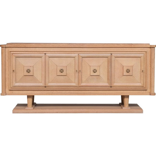 Vintage blonde Eiche Französisch deco Anrichte, 1940er Jahre
