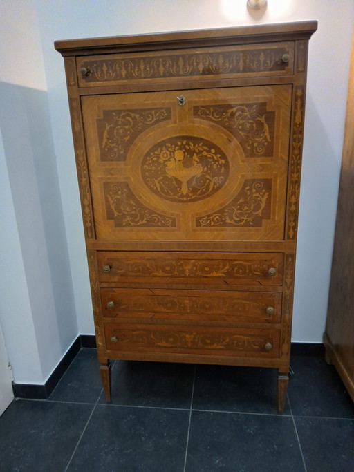 Antieke Italiaanse Barkast Louis XVI-Stijl – drankenkasten, Glass, Wood