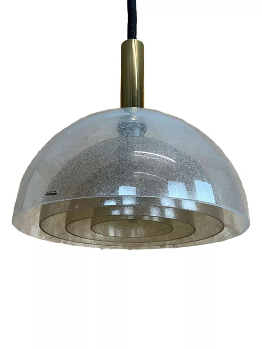 60s 70s Carlo Nason pour Mazzega Pulegoso Glass Chandelier Lamp Design 1960s