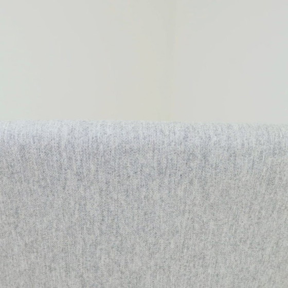 Image 1 of Fauteuil scandinave vintage en tissu laine gris pierre - entièrement restauré, années 1970