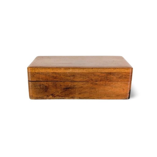 Vintage Holzbox Kästchen Briefmarkenbox Schmuckkästchen Schatulle