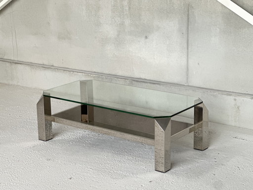 Vintage Coffeetable by Belgochrom – salontafels, Chrome, Glass