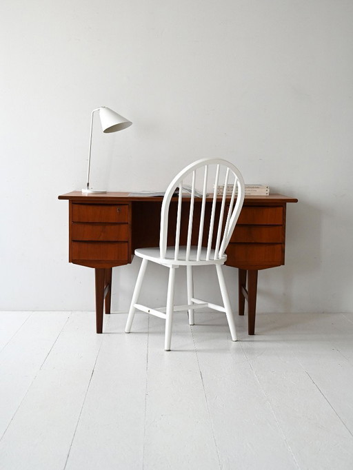 Scrivania danese indipendente in teak, anni '50/'60