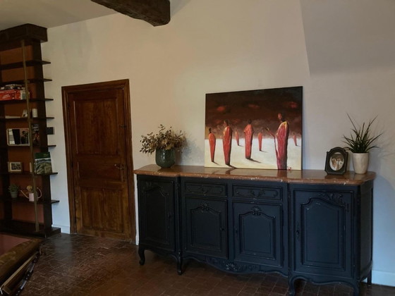 Image 1 of Eichenschrank mit Marmorplatte