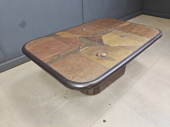 Image 1 of Tavolino brutalista in pietra d'ardesia, anni '80