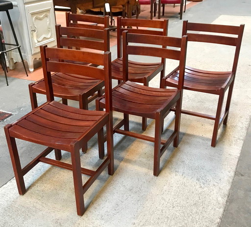 6 Vintage Chairs by André Sornay
