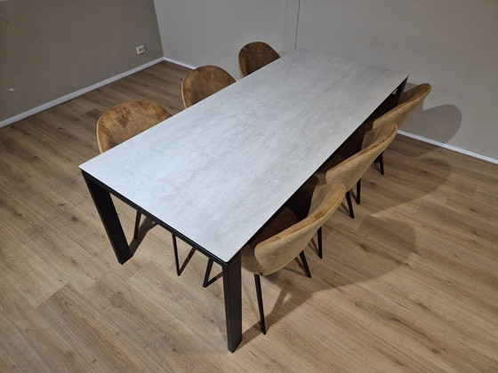 Image 1 of New - Montel Seven Dining Table + 6 Montel Nora Chairs