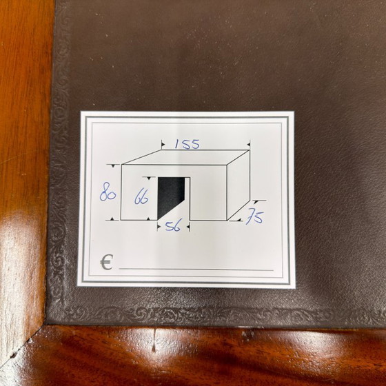 Klassischer englischer Schreibtisch Braunes Leder – Leather, Wood (photo 19 of 19)