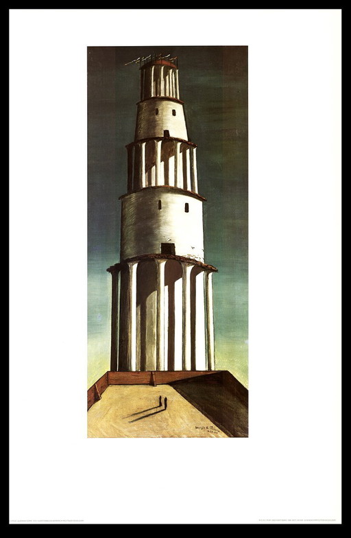 Chirico, Giorgio de - La grande torre - Stampa d'arte - 90x60 cm