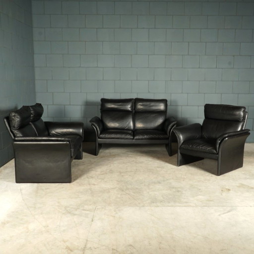 Area salotto vintage ‘Scala’ – Dreipunkt International – anni '80 – zithoek, Leather