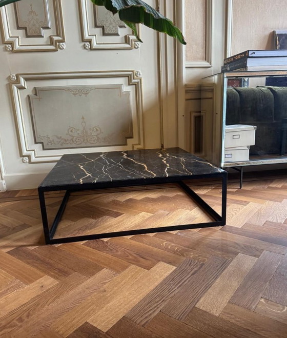 Janua SC54 Couchtisch – 80 x 80 cm – Schwarzer Portoro-Marmor – Guter Zustand – Couchtische, Marble (photo 4 of 5)