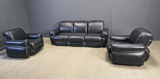 Set di divani vintage italiani, anni '70 – Leather, Metal (photo 6 of 7)