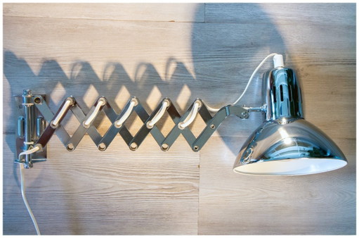 Lampe accordéon chromée Ikea V9604 vintage 1980