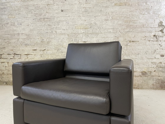 Image 1 of Poltrona Brühl Tomo in pelle marrone