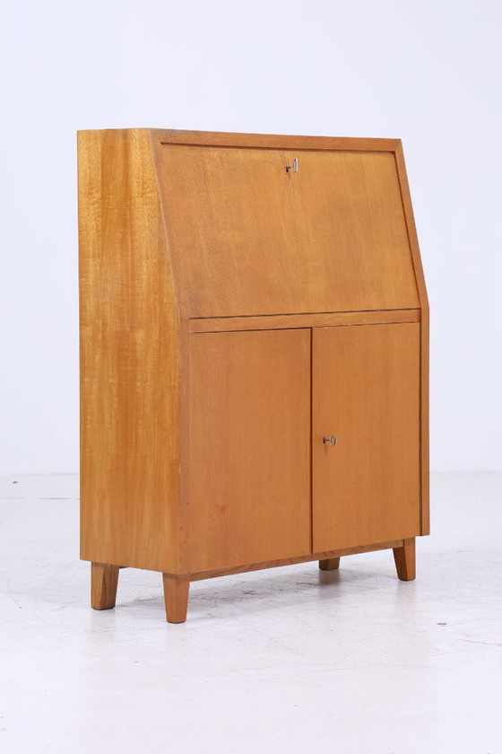 Image 1 of Vintage Musterring segretario in frassino | Mid Century desk cabinet work desk retro wood storage 50s #07-01