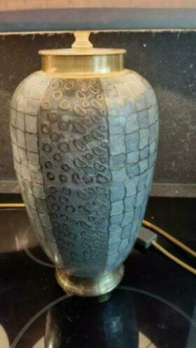 Image 1 of 2x Firma Regina Cloisonne Lamp With Riviera Maison Stainless Steel Shades